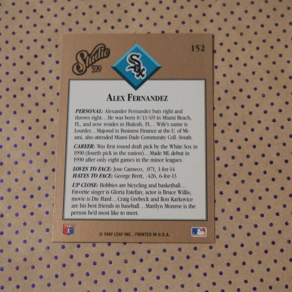 Alex Fernandez #152 Baseball Card - Picture 2 of 2